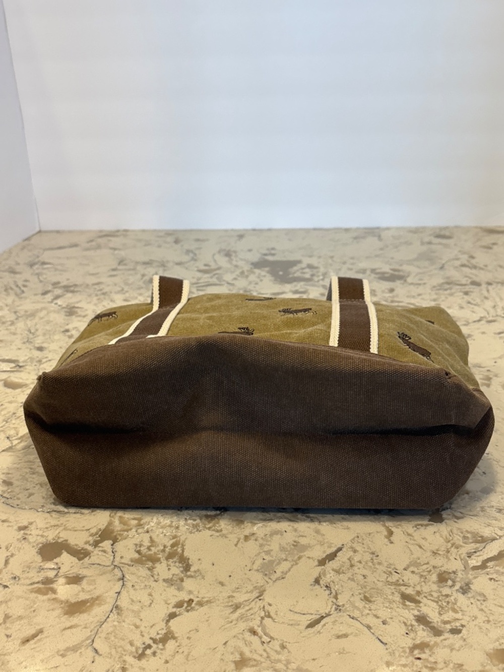 Vintage LLBean Canvas Boat Tote Handbag Moose Embroidered - Picture 5 of 6